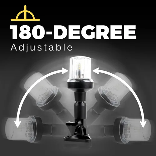 Miniatura 6 de EVERBEAM Luz de anclaje ajustable de acero inoxidable P600 para barcos de pesca y embarcaciones marítimas - Proporciona visibilidad de 360 grados