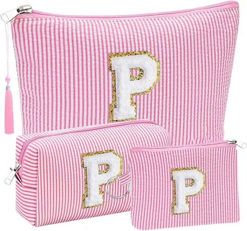 Miniatura 45 de Regalos Iniciales Bolsitas de Cosméticos de Viaje Juegos para Cartera, 3pcs Bolsitas Stoney Clover Dupes Bolsa de Maquillaje, Juego de Bolsas