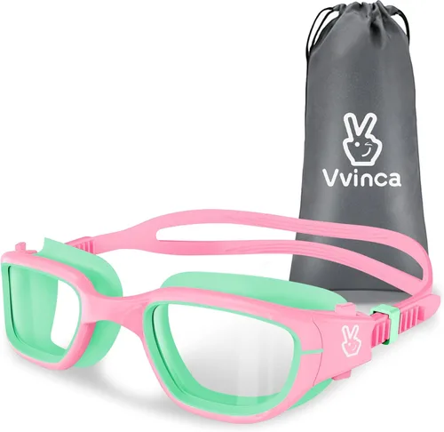 Miniatura 20 de Vvinca Gafas de natación para niños, gafas de natación para niños pequeños de 3 a 14 años, protección UV antivaho sin fugas, gafas de piscina