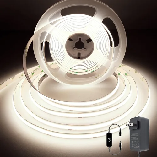 Miniatura 19 de Pandery Tira de LED COB, Tira de Luces LED 1M/3.28ft, Tiras LED Regulables por Toque, CRI90+, Luz COB LED Blanca Cálida 2700K, 960LEDs, Tira