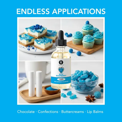 Miniatura 4 de Dolce Flav Extracto Azul de Frambuesa – 2 onzas de saborizante concentrado soluble en aceite, kosher, sin azúcar, saborizante azul de frambuesa