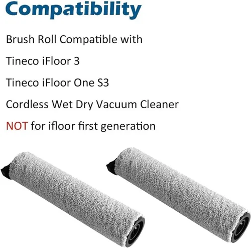 Miniatura 3 de 2 piezas de rodillo de cepillo de repuesto, compatible con Tineco IFloor 3/Floor One S3 Wet Dry inalámbrico aspirador piezas accesorios