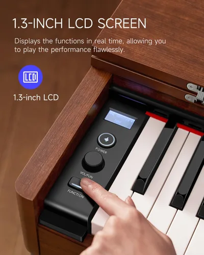 Miniatura 7 de Donner Piano digital con 88 teclas dinámicas graduadas de acción de martillo con teclado ponderado, piano digital vertical DDP-200 para profesional