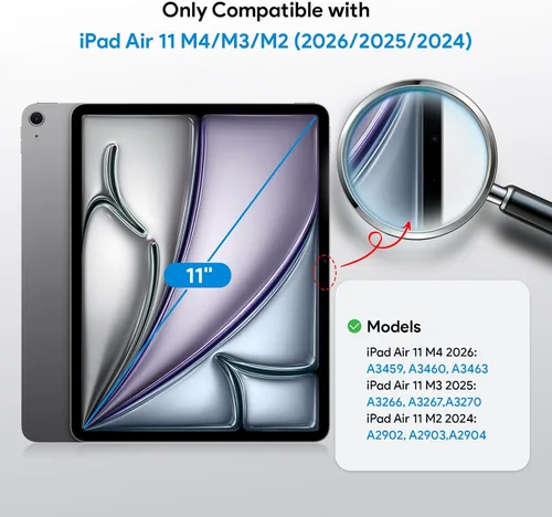 Miniatura 2 de MOBDIK Paperfeel Protector de Pantalla de Vidrio Compatible con iPad Air 11 M3 2025 / M2 2024, Kit de Alineación Automática, Diseñado para Escritura