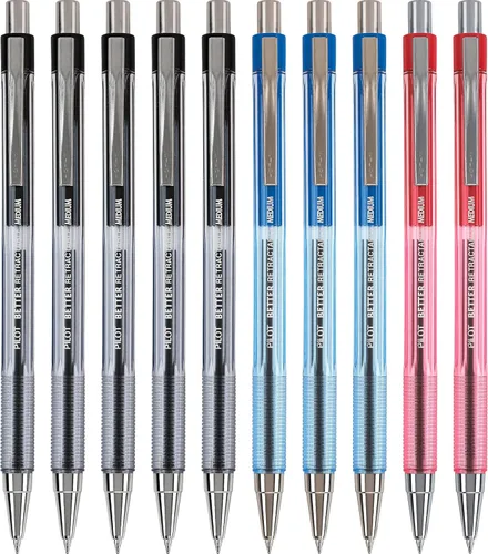 Miniatura 7 de PILOT Pen 30000 The Better Ball Point Pen Bolígrafos de punta de bola recargables y retráctiles, punta fina, tinta negra, paquete de 12 unidades De