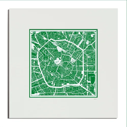 Miniatura 53 de O3 Design Studio Mapa de corte de papel Madrid negro mate de 20 x 20 pulgadas