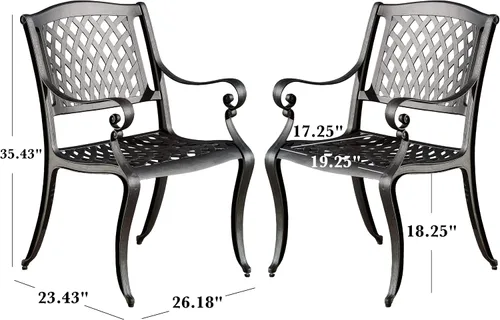 Miniatura 3 de Christopher Knight Home Hallandale - Sillas de aluminio fundido para exteriores, juego de 2 piezas, color negro mate antiguo