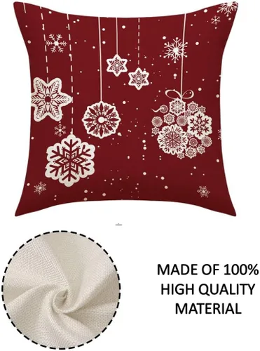 Miniatura 3 de Fundas de almohada navideñas de 18 pulgadas, 4 piezas, decoración navideña festiva roja (4 piezas mezcladas)