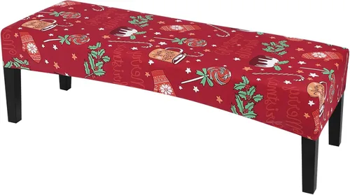 Miniatura 38 de SearchI Funda de banco de comedor, fundas de asiento de banco largas elásticas lavables, funda rectangular para banco de mesa de comedor, para Beige