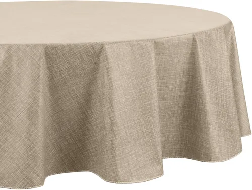 Miniatura 2 de Elrene Home Fashions - Mantel de vinilo con respaldo de franela inspirado en lino de Monterey, resistente al agua y a las manchas, 70 pulgadas X 70