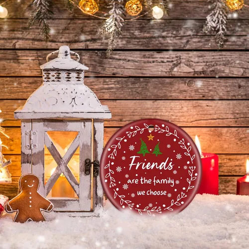 Miniatura 3 de Adornos de Navidad para Amigos, Regalos para Mujeres y Hombres - Adornos de Cerámica para Árbol de Navidad de 3", Adornos de Amistad para Mejores