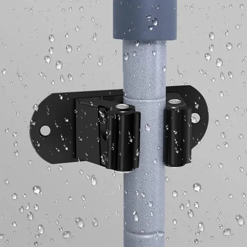 Miniatura 4 de HYRIXDIRECT Soporte para escoba autoadhesivo sin necesidad de perforación, montaje en pared, organizador para fregona y escoba con gancho