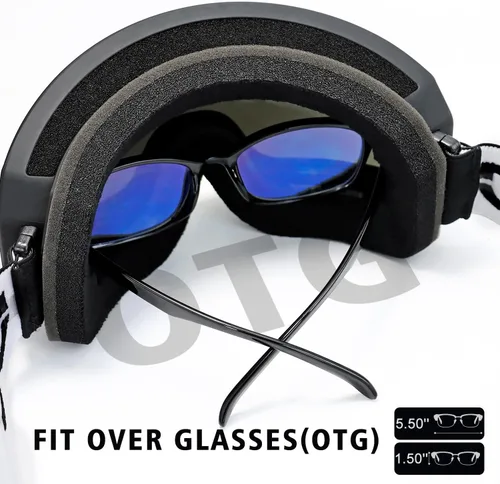 Miniatura 4 de SPOSUNE Gafas de esquí sobre gafas con doble lente Gafas de nieve antivaho anti-UV para hombres, mujeres, jóvenes, esquí, motos de nieve Lente