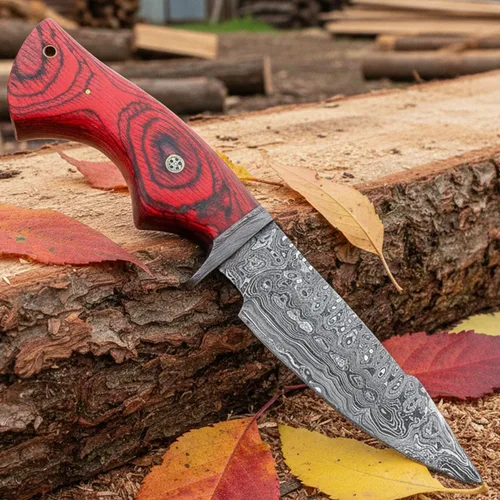 Miniatura 10 de PAL 2000 KNIVES Cuchillo de caza hecho a mano de acero de Damasco de 10 pulgadas - Mango de madera con funda 2060