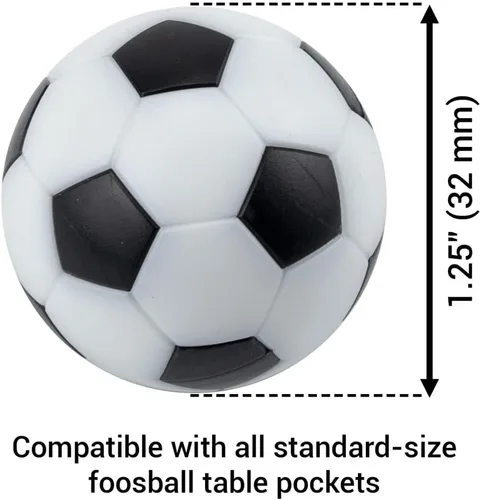 Miniatura 3 de IFAMIO Juego de 12 pelotas de futbolín de fútbol, mini pelotas de fútbol en blanco y negro, mini pelotas de fútbol de mesa