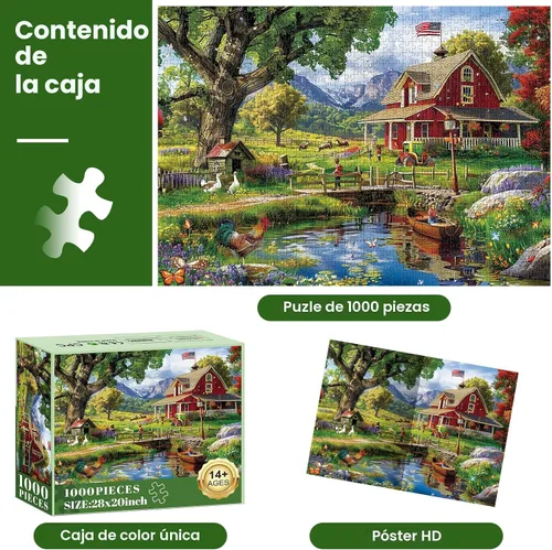 Miniatura 6 de Rompecabezas de 1000 piezas para adultos, rompecabezas de casa club de campo para adultos y niños, rompecabezas de papel reciclado de 1000 piezas