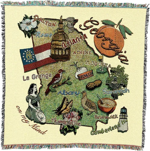 Miniatura 32 de Pure Country Weavers State of Alabama - Manta cuadrada para regalo, manta de tapiz tejida de algodón, fabricada en los Estados Unidos