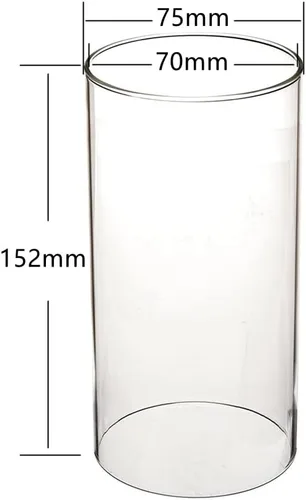 Miniatura 2 de Portavelas de cristal para huracanes, con extremos abiertos, 3 pulgadas de ancho x alto de 6 pulgadas, chimeneas para velas