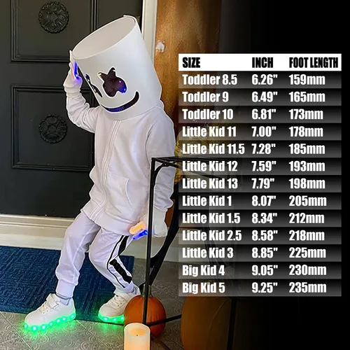 Miniatura 6 de Wooowyet Kids LED Sneakers for Boys Hook&Loop Low Light Up Shoes LED Girls USB Recharging