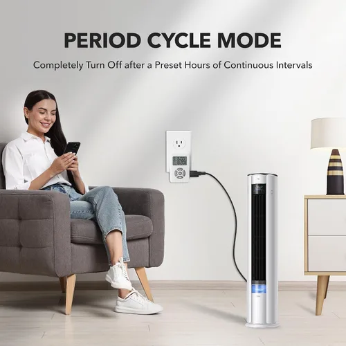Miniatura 4 de BN-LINK Temporizador de enchufe digital con ciclo de repetición por intervalos para interiores, temporizador de enchufe programable de 24 horas