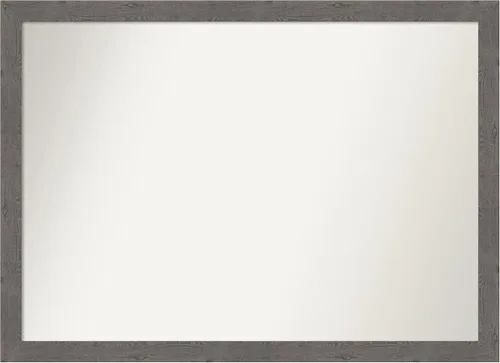 Miniatura 418 de Amanti Art Espejo de baño gris para sobre el fregadero, 31 x 48 pulgadas, espejo de tocador rectangular estrecho de color gris, marco de madera
