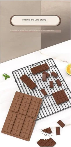 Miniatura 4 de Molde de silicona grande para barra de chocolate de 6.7 x 10.2 pulgadas, antiadherente, moldes de caramelo de cavidad profunda para hornear