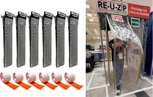 RE-U-ZIP® Tira de Entrada Magnética de Cierre Automático | Alternativa de Cremallera de Barrera contra el Polvo sin Uso de las Manos para Láminas de