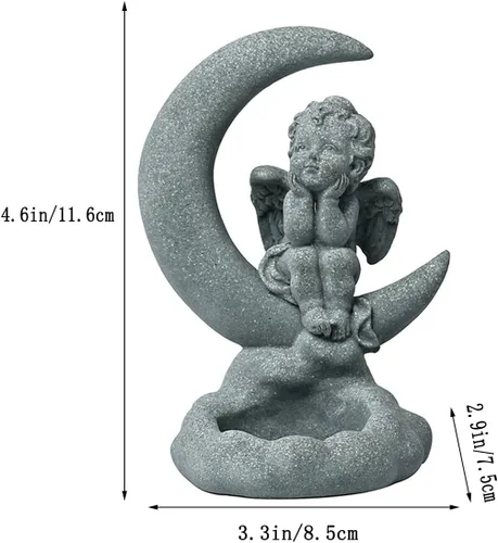 Miniatura 6 de Estatua de ángel guardián, estatua de querubín rezando, alas de arenisca, escultura de ángel para portavelas, quemador de incienso, decoración