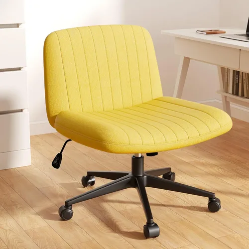 Silla cruzada con ruedas, silla de oficina con patas cruzadas, sillas de oficina sin brazos, sillas de oficina giratorias de tela inclinable de