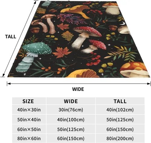 Miniatura 4 de Manta suave y cálida de franela, manta de cama de forro polar, regalo para decoración del hogar, silla, sofá, hongo, 50 x 40 pulgadas