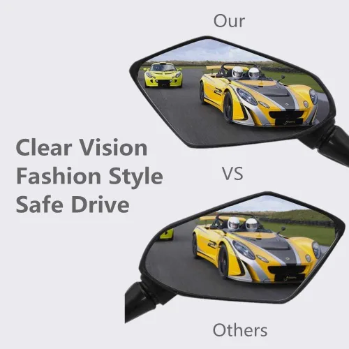 Miniatura 5 de 【2025 Actualizado】Espejo Retrovisor Convexo para Motocicleta, Espejos para Moto, Motocicleta, ATV, Scooter, con Tornillo Roscado M8 M10, con Negro
