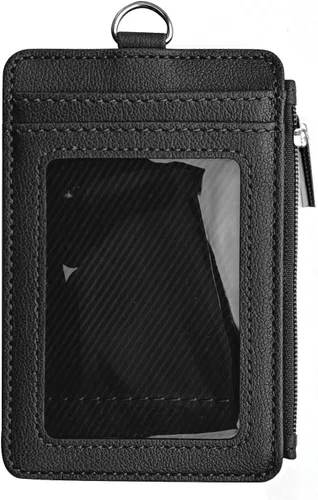 Miniatura 8 de CATCH ON Cartera pequeña para mujeres y hombres, delgada y minimalista de piel sintética, bolsillo frontal, tarjetero con bolsillo con cremallera