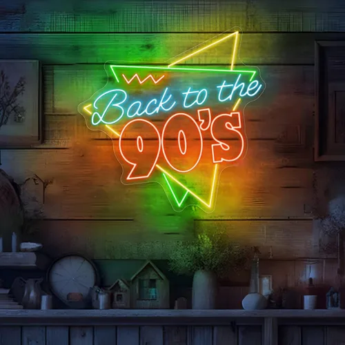 Miniatura 2 de Back To The 90s Neon Sign Retro 90s Party LED Neon Light, Retro Light Up Sign for Home Bar Lounge Game Room Birthday Party Nostalgic Event Venue