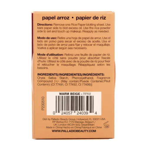 Miniatura 4 de Palladio Papel de arroz facial para piel grasa, hojas de secado facial hechas de arroz natural, papel absorbente de aceite con polvo de arroz, 2