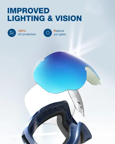 Miniatura 4 de ZIONOR Lagopus Gafas de protección UV para esquí y snowboard, antiniebla, para hombres, mujeres, jóvenes