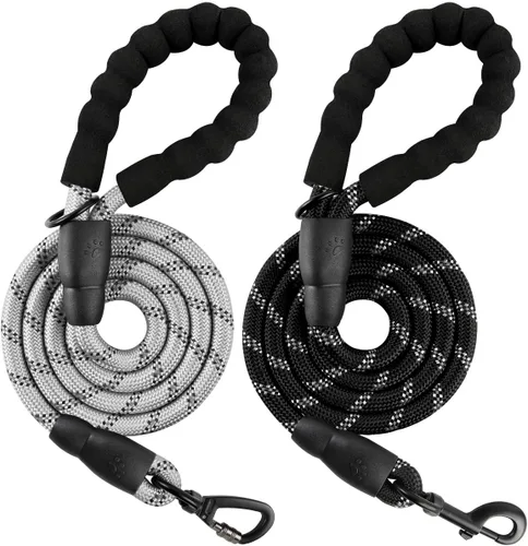 Miniatura 14 de BARKBAY Correas de perro para perros grandes, correa resistente de 4/5/6 pies con cómodo mango acolchado e hilos altamente reflectantes para perros