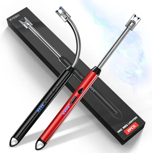 Miniatura 9 de KTEBO 2 Pack Encendedores Eléctricos de Arco de Plasma Recargables - USB de Largo Alcance para Velas Perfumadas, Barbacoa y Camping - Encendedores