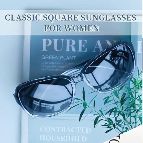 Miniatura 3 de SIPHEW - Gafas de sol polarizadas para mujer, gafas de sol cuadradas clásicas para mujer con protección UV