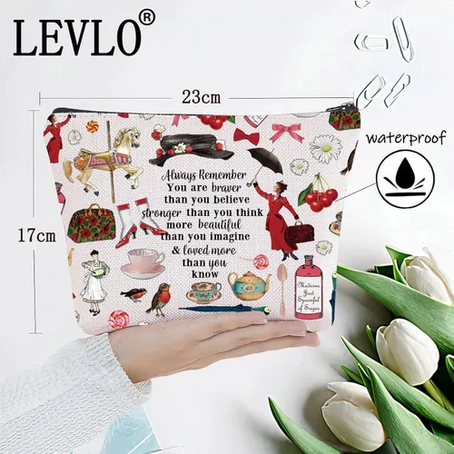 Miniatura 2 de LEVLO Bolsa de maquillaje para cosméticos de Mary Movie Mary Fans Gift You Are Braver Stronger Smarter Than You Think - Bolsa de maquillaje