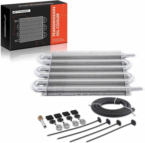 Miniatura 10 de A-Premium Enfriador de aceite de transmisión, tubo y aleta universales de aluminio de 6 pasos, remolque de hasta 2,500 libras, kit de enfriador