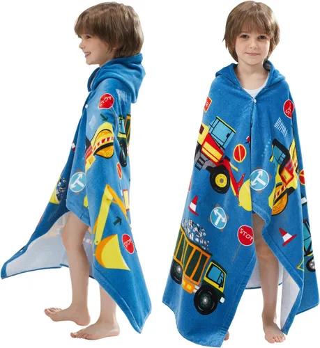 Miniatura 29 de BANGSAUR Toallas de playa para niños con capucha, algodón suave de 50 x 30 pulgadas, niñas y bebés de 3 a 12 años, toalla de baño, piscina