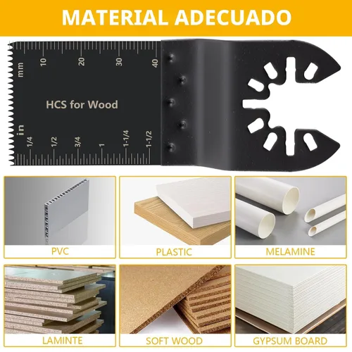 Miniatura 4 de CaRoller 100 Piezas hojas de sierra oscilantes, cuchillas de herramientas oscilantes universales, kits de cuchillas multiherramienta para madera