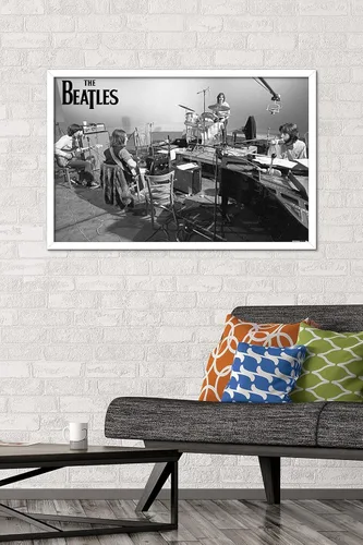Miniatura 2 de The Beatles - Póster de pared Let It Be Studio, 34 pulgadas de largo x 22.4 pulgadas de ancho, versión enmarcada en blanco