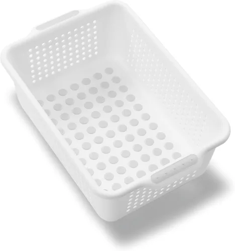Miniatura 2 de madesmart Cesta de almacenamiento pequeña, organizador multiusos con asas de agarre suave y pies antideslizantes, diseño ventilado de alta