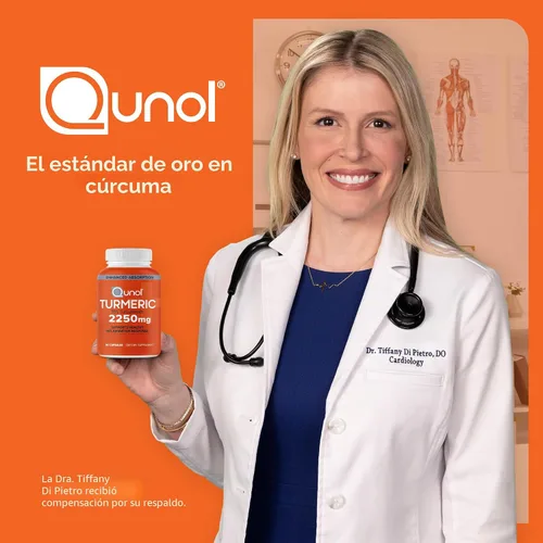 Miniatura 11 de Qunol Cúrcuma Curcumina con pimienta negra, 2250 mg de extracto de cúrcuma con 95% de curcuminoides, suplemento de cúrcuma extra fuerte, absorción