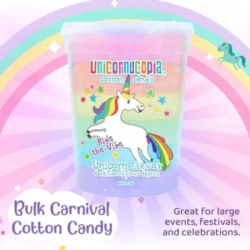 Miniatura 3 de Unicornucopia Algodón de Azúcar 3oz - Algodón de Azúcar Arcoíris de 6 Sabores - Caramelo de Fiesta de Cumpleaños de Unicornio para Bolsas de Fiesta