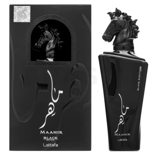 Lattafa Perfumes Maahir Black Edition para Eau de Parfum en spray unisex, 3.4 onzas
