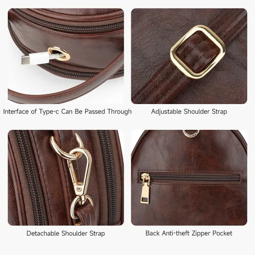 Miniatura 28 de T1953 Mochila para mujer, de piel sintética, para regalo para niñas y mujeres