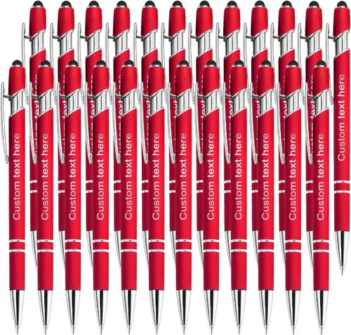 Miniatura 14 de Bolígrafos personalizados a granel con punta de lápiz capacitivo, bolígrafos personalizados de 0.020 in con nombre, logotipo o mensaje grabado