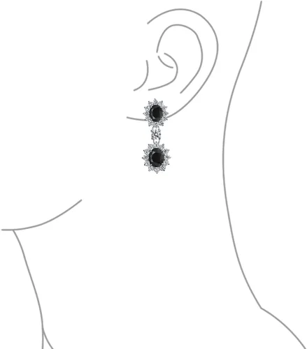 Miniatura 3 de Pendientes de araña de estilo vintage con forma de lágrima ovalada, con circonita cúbica AAA, con forma de lágrima ovalada y larga para mujer, sin